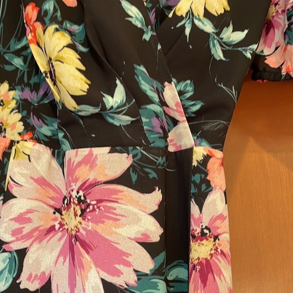 YUMI Kim Wild rose black midnight love shirt sleeve dress - Picture 4 of 16